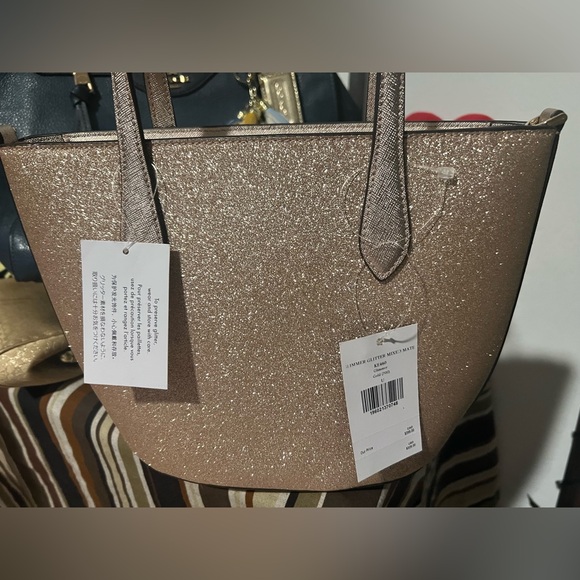 Kate Spade Glitter Tote Bag - Rose Gold